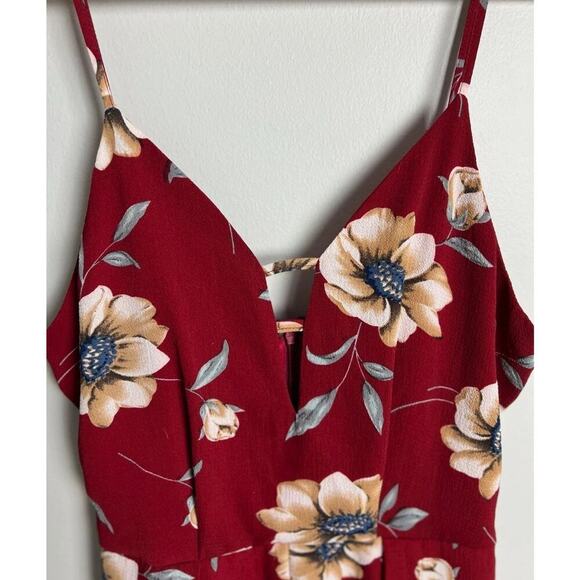 Parisian Floral Print Sleeveless Romper Red Size8 Summer Lightweight Women’s - Picture 5 of 10